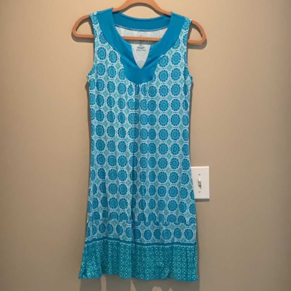 St. John's Bay Turquoise Patterned Mini Dress